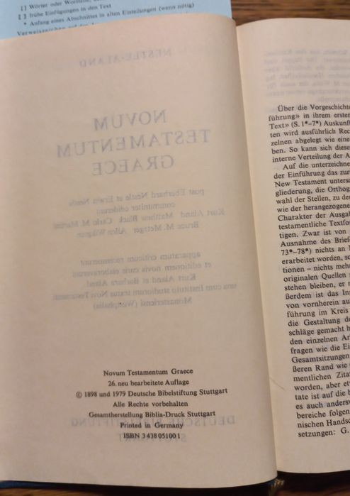 Książka, Nowy Testament w języku Greckim, Novum Testamentum Graece