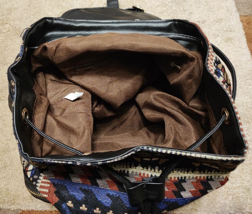 Plecak damski materiałowy, wzorki