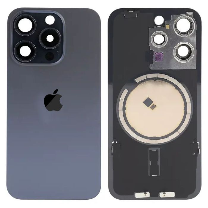 PANEL TYLNY Szkło MagSafe Mocowania Ramka iPhone 15 Pro Blue Titanium