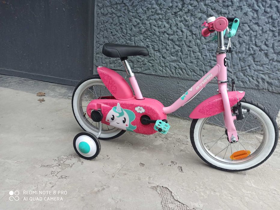 Rowerek 14 cali Btwin Jednorozec + Kolka Boczne ---W Idealnym Stanie