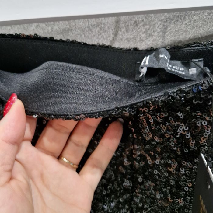 Cekinowe spodnie dzwony Zara M nowe