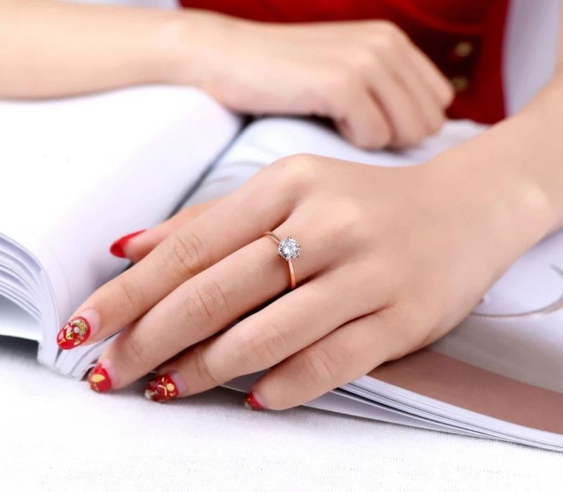 Anel Solitário banho ouro 18k