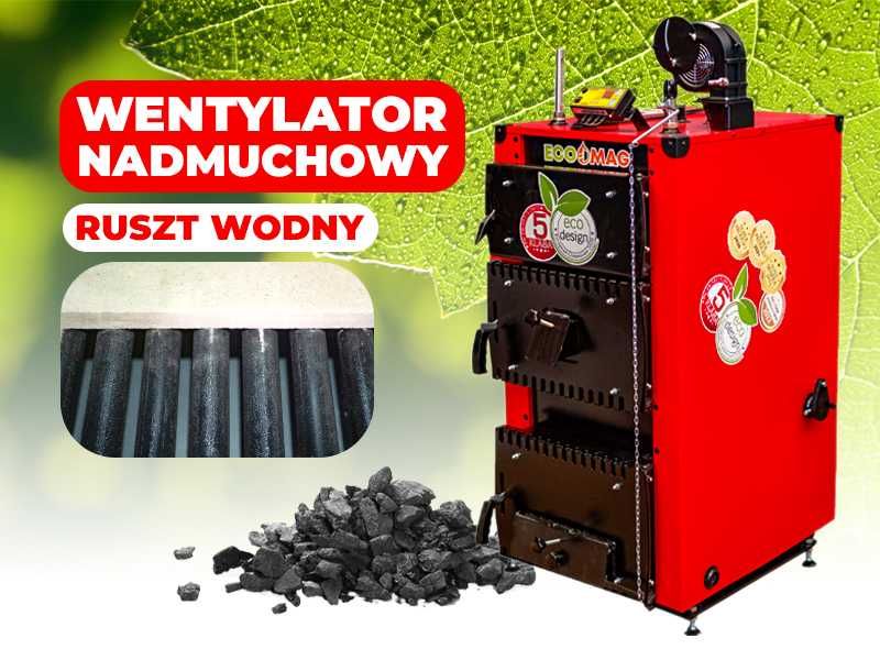 Kocioł piec NADMUCHOWY z rusztem wodnym na WĘGIEL 5 klasa 12 kW