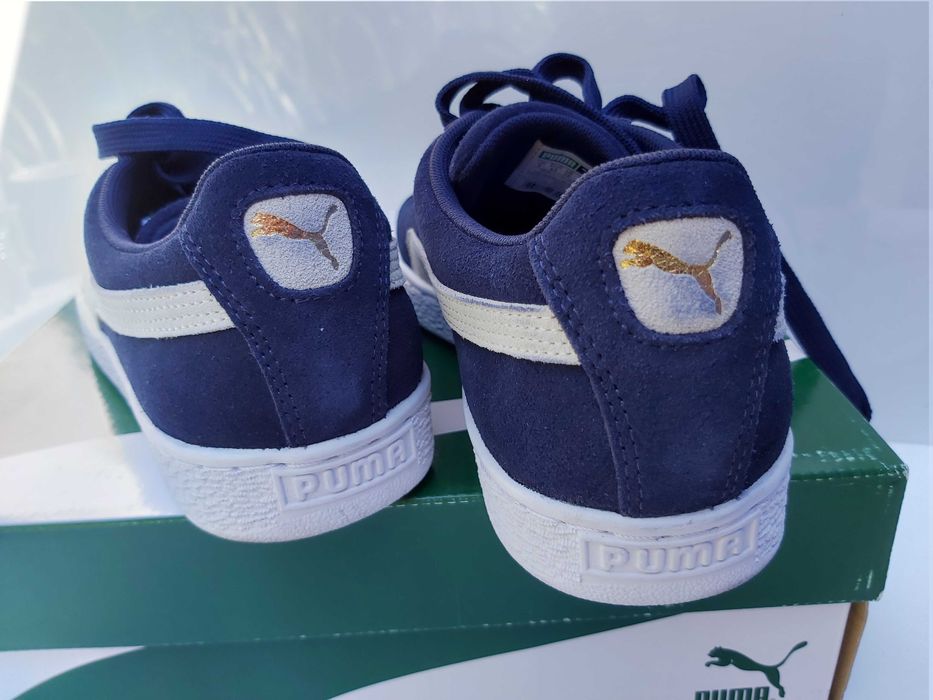 Sneakersy PUMA sportowe zamszowe niebieskie grsnat 43 suede