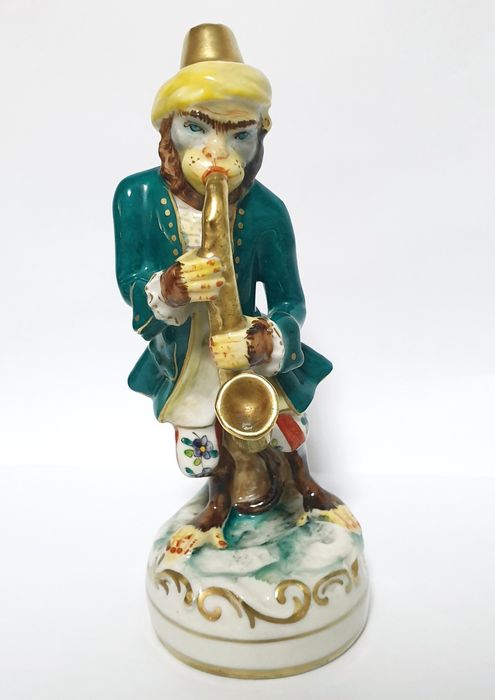 Raras antigas figuras "banda de macacos" em porcelana alemã Sec. XIX