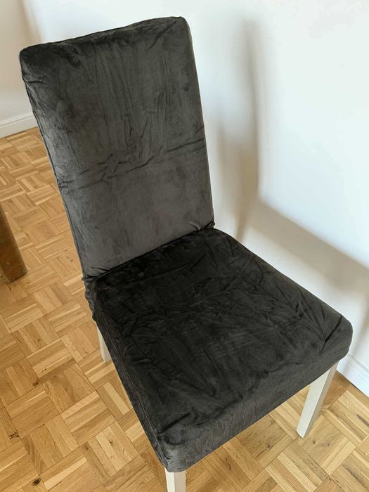 6szt pokrowce welurowe na krzesła uniwersalne brązowe retro elastyczne