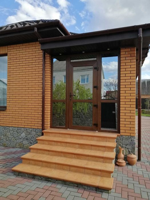 Купити панорамні вікна, двері Антрацит, вихід на терасу двери, окна