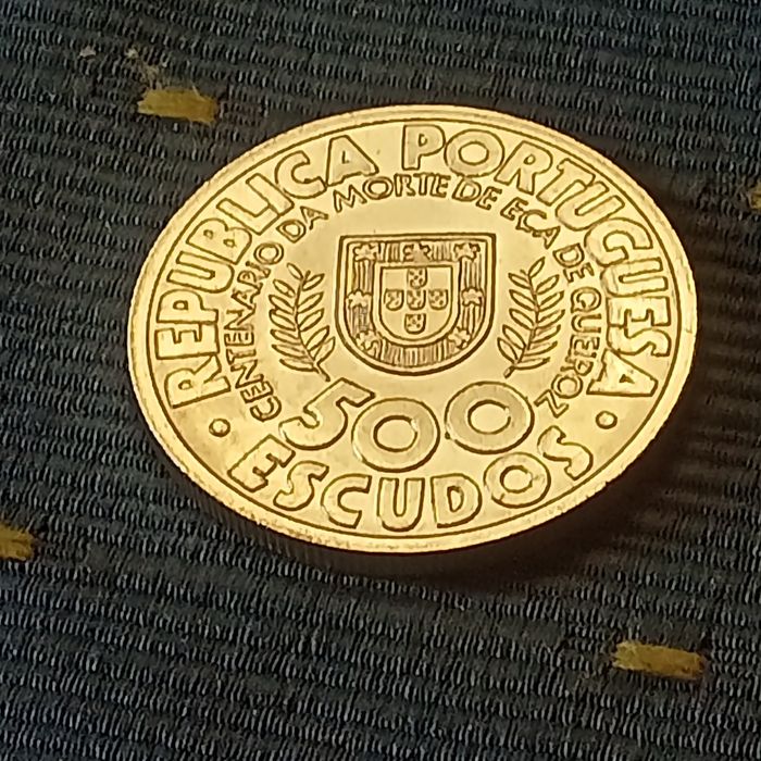 moeda prata 500 escudos eca queiros