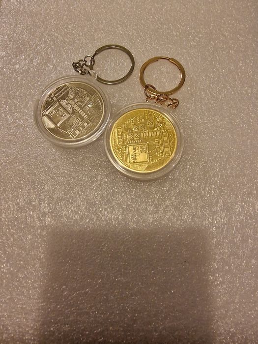 Conjunto de medalhas porta chaves Bitcoin