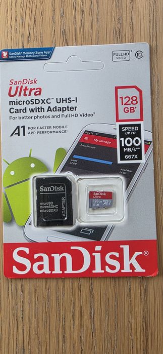 Sandisk Karta Pamięci Micro SD 4K 128GB 100Mb/s