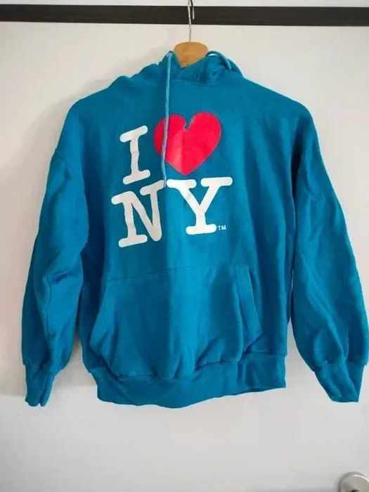 Hoodie I Love NY azul Tamanho S