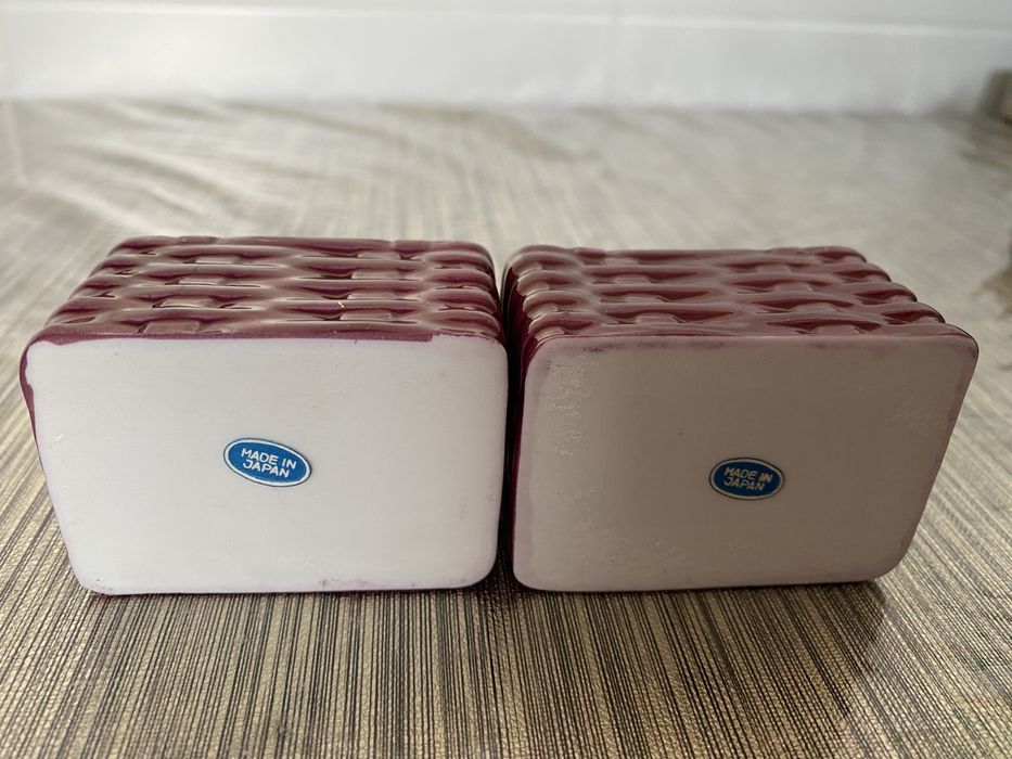 Par de Cesta decorativa em cerâmica com pegas