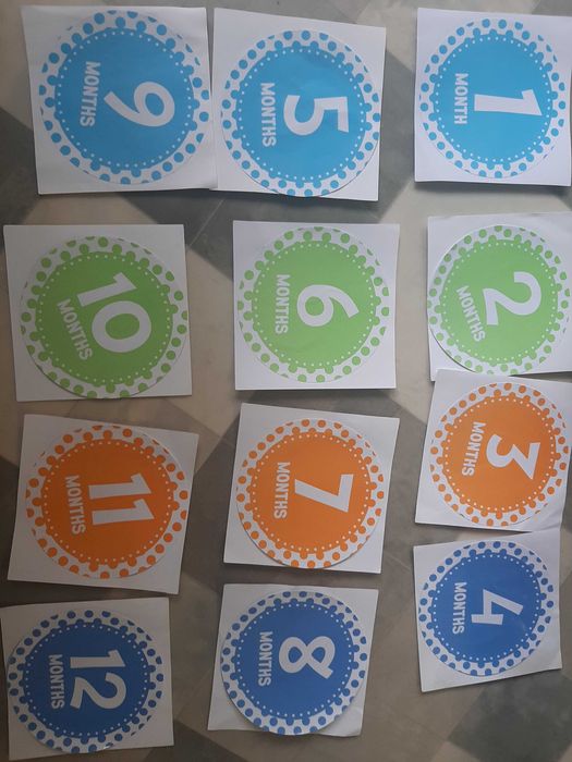 Наклейки для фотосъёмки малыша от  1 месяца 12 месяцев