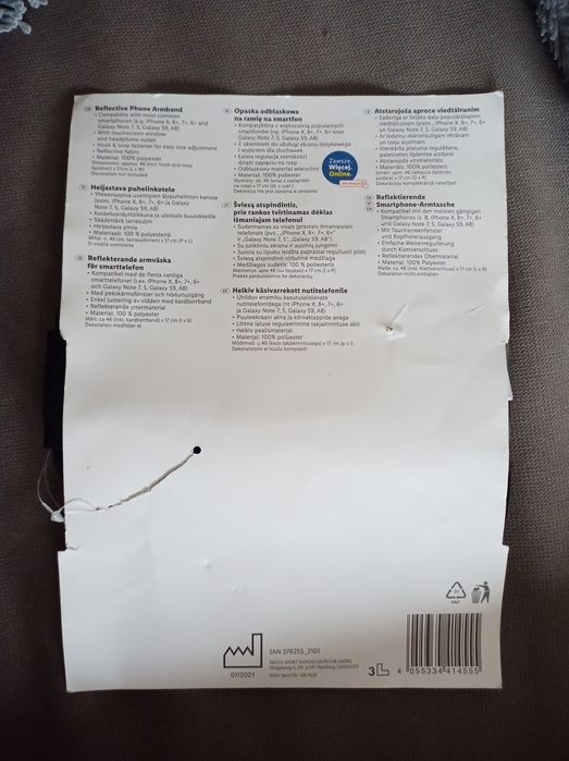 Opaska na ramię smartfon odblask