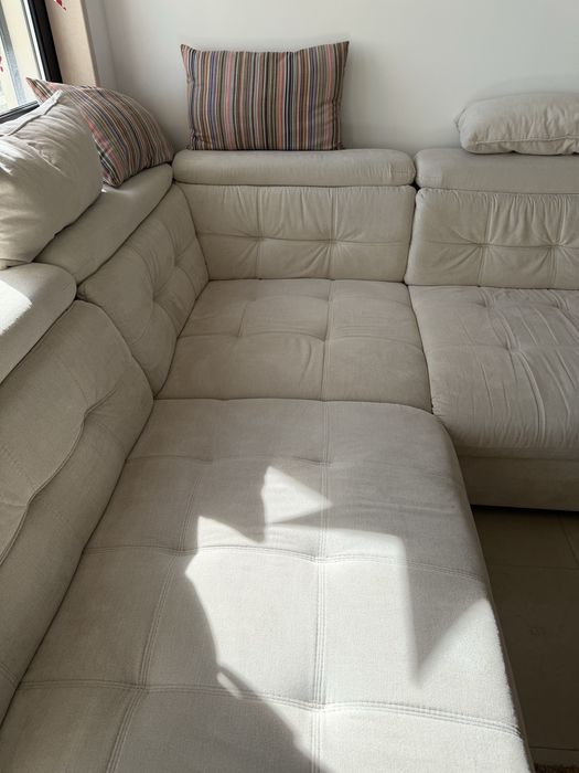 Sofá de Canto c/ Cama "Eternity" Conforama - 5 Lugares (Bege)