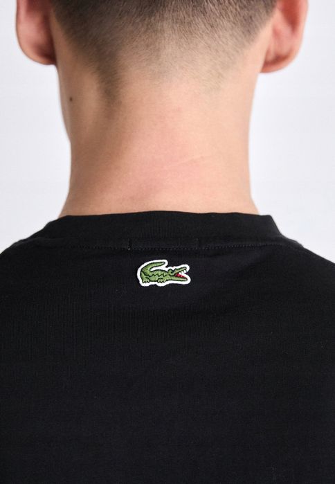 Lacoste 40 L T-Shirt Czarny 100% Bawełna Th2733 Paris Logowany D2346