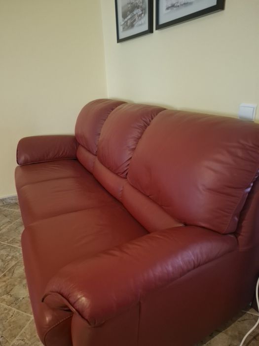 Sofá-cama de 3 lugares em couro Divani &Divani by Natuzzi