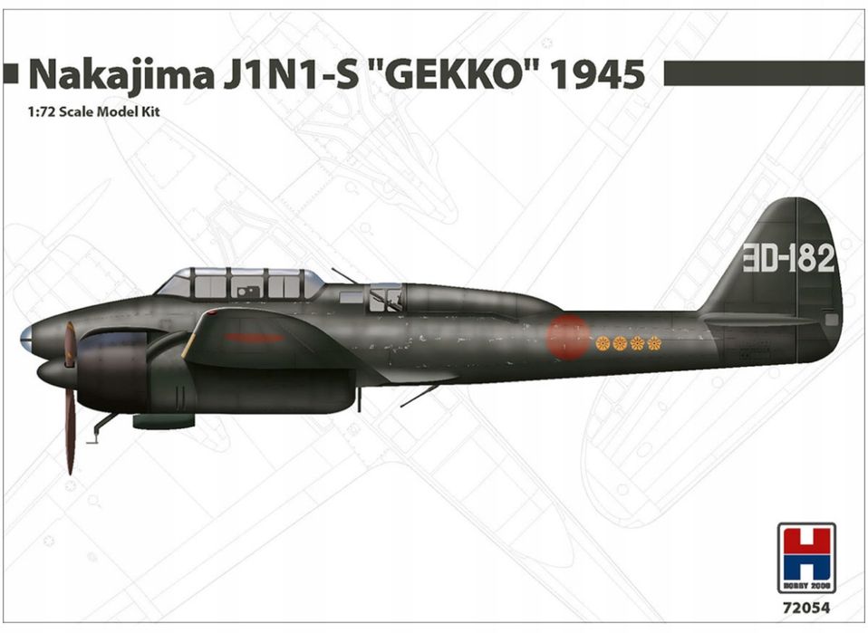 Samolot Nakajima J1N1-S Gekko 1945 model 72054 Hobby 2000