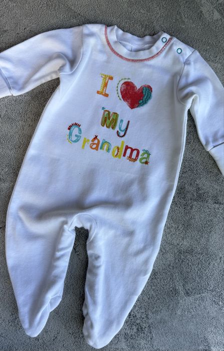 Piżamka pajac Next rozm 56 62 i love my Grandma