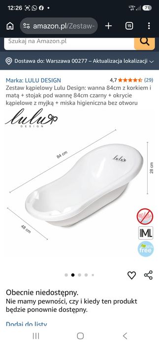 Wanienka stojak miska wiaderko