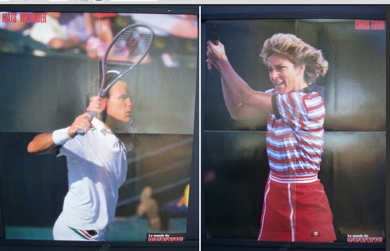 Poster de ténis anos 80 -Mats Wilander / Chris Evert (dupla face)
