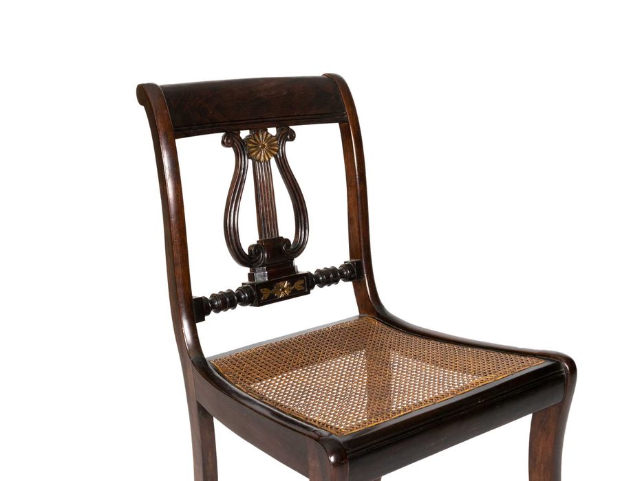 Conjunto Seis Cadeiras Jantar Inglesas, Estilo Sheraton, Século XIX