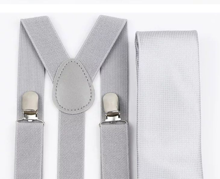 Conjunto suspensórios com laço ou gravata novos