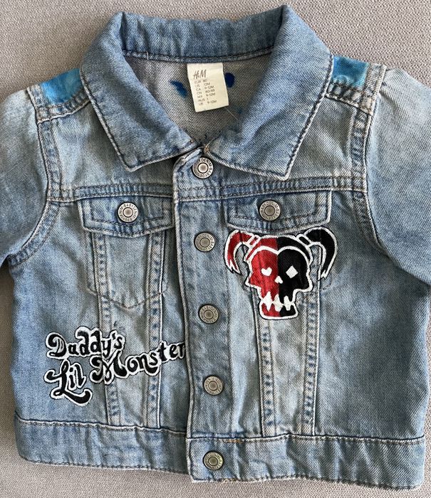 Kurtka jeansowa H&M custom ręcznie malowana r.80