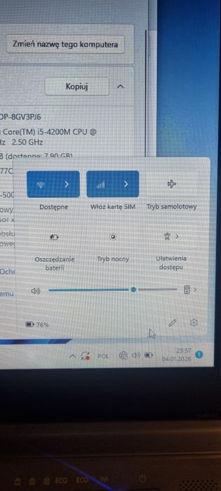 Fujitsu lifebook e754 i5 ssd