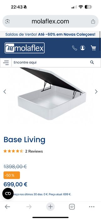 Cama sommier molaflex + colchão + cabeceira