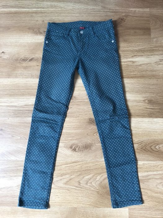 Spodnie rurki w kropki rozm 140