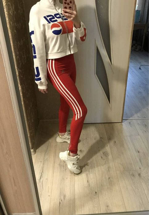 Лосины леггинсы Adidas оригинал светодиодные с замочками на молнии