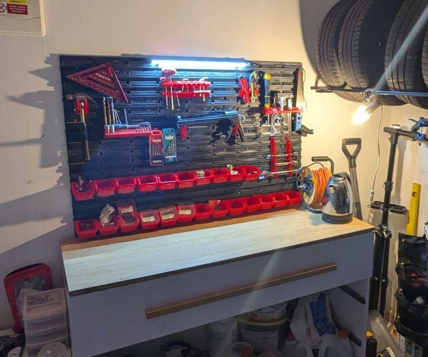 Nowa Tablica Narzędziowa Ścienna Duża 116x80cm Z Kuwetami Uchwyty Organizer