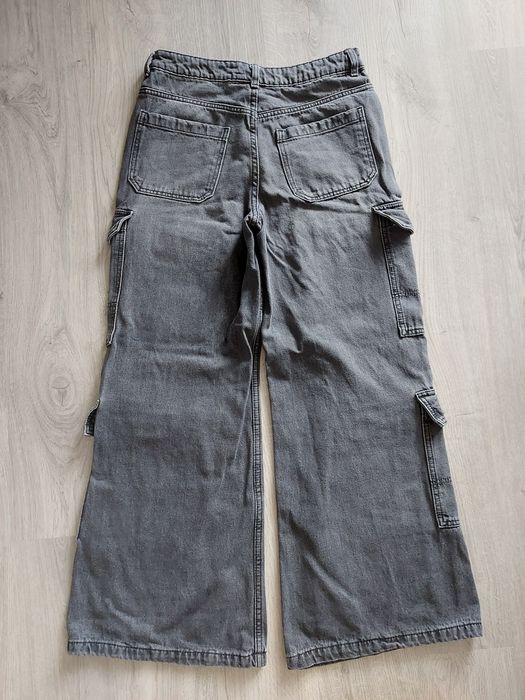 Spodnie Cargo Wide Leg multi pockets H&M Divided | Grafitowe |