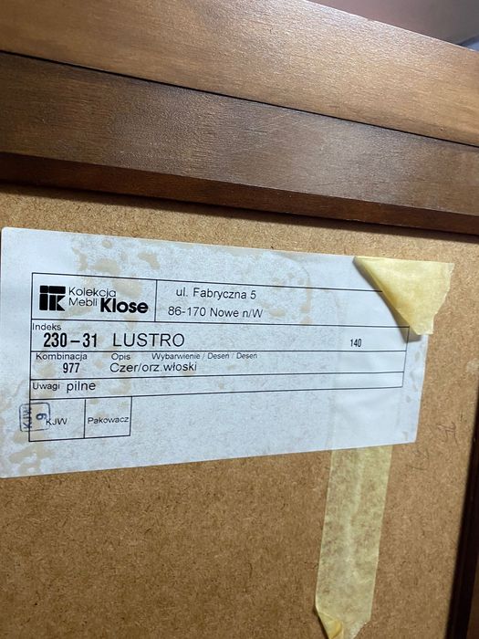 Lustro salonowe firmy Klose