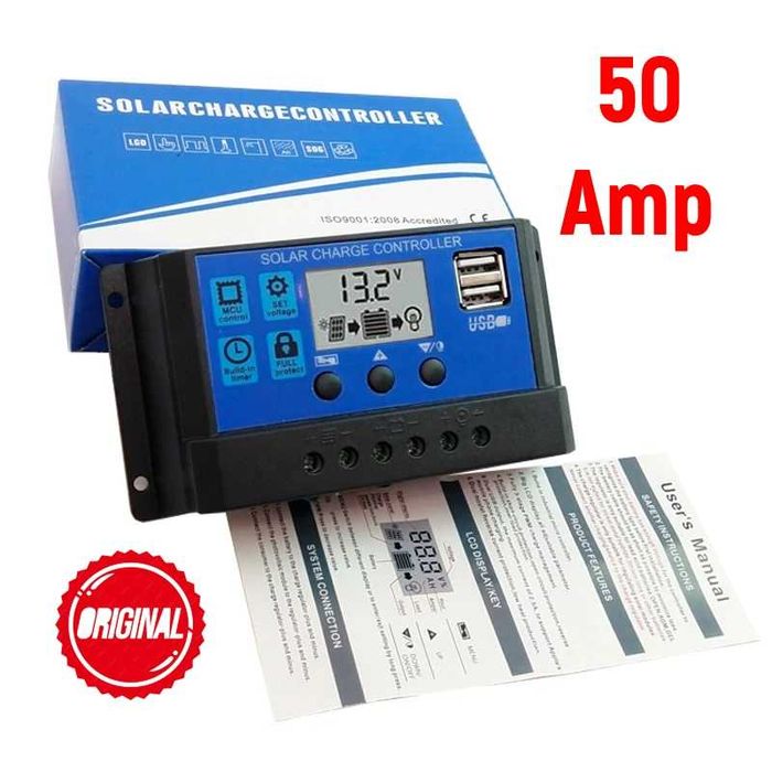 50A Solar PV Контроллер заряда солнечный 12V/24V с LCD-дисплеем (PWM)