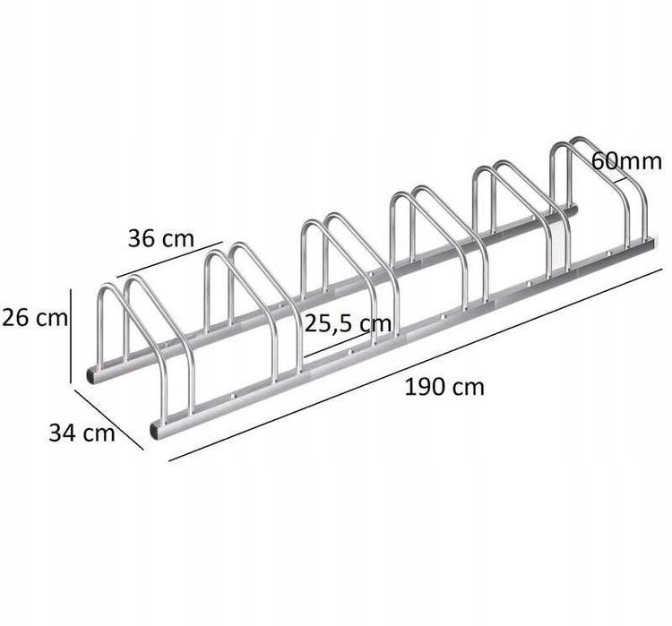 STOJAK NA ROWERY 6 miejsc rowerowy 190cm