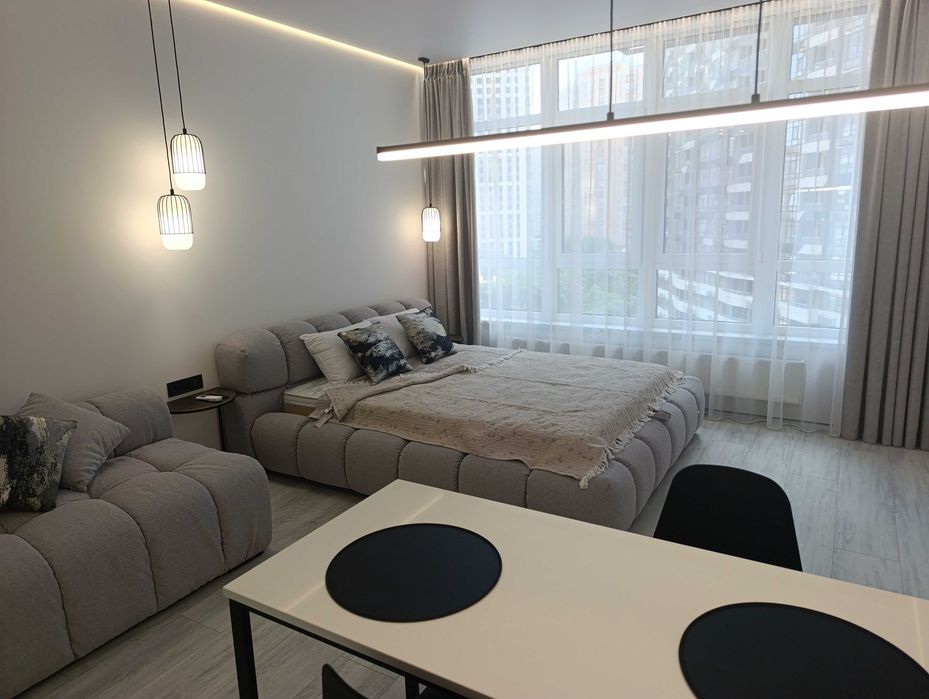 Стильная студия 30 м² с мебелью и техникой возле моря / ЖК Атмосфера. 7 этаж