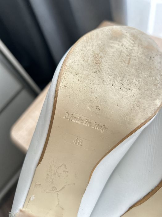 Туфлі босоніжки білі на весілля заручини випускний Італія шкіра 40 роз