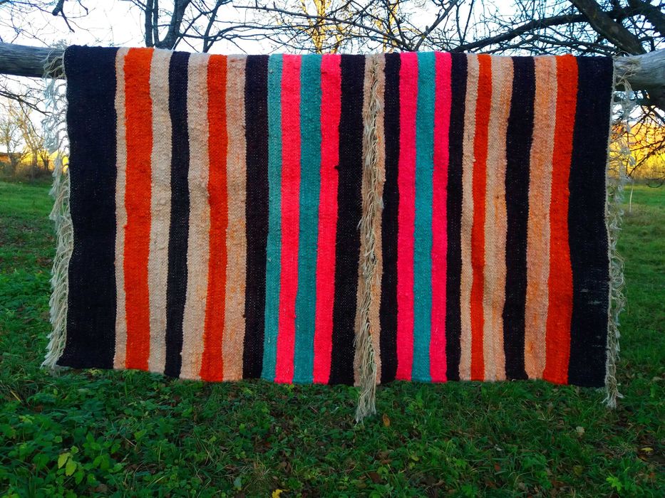 РІДКІСНИЙ СТАРОВИННИЙ ГУЦУЛЬСЬКИЙ шерстяний домотканий килим. ОлхДост.