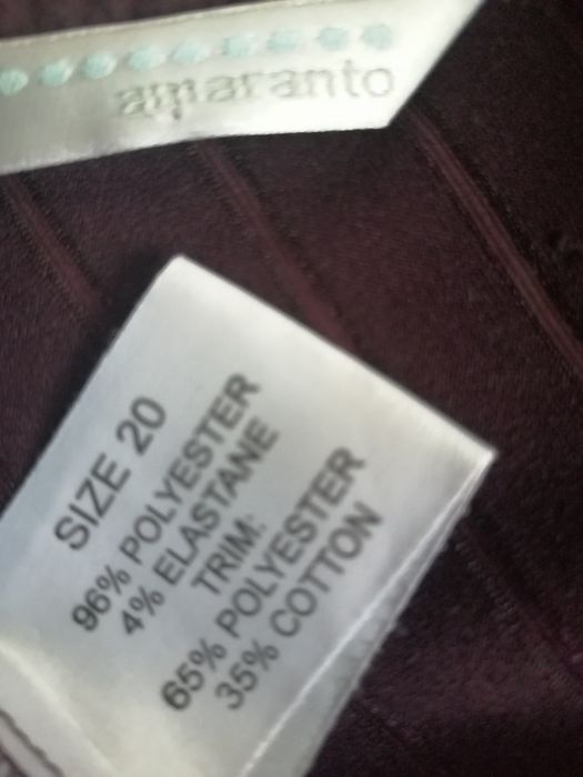 Bluzka damska duża bordowa kołnierzyk długi rękaw  amaranto  4XL/48/20