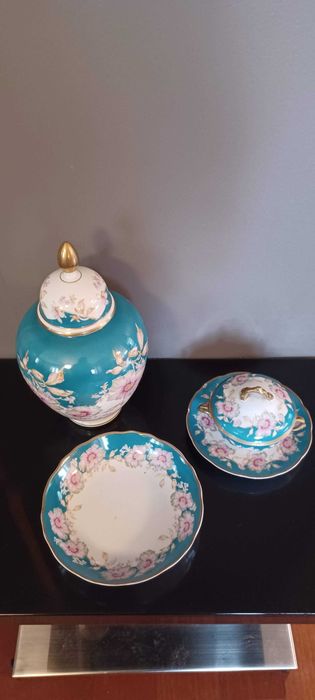 Pote, Prato, Açucareiro - Conjunto de Cerâmica Antiga Vista Alegue