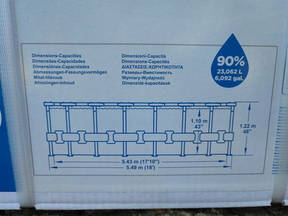 Basen Bestway 5,49 x 1,22 m z drabinką  Nowy, nie otwierany !!!