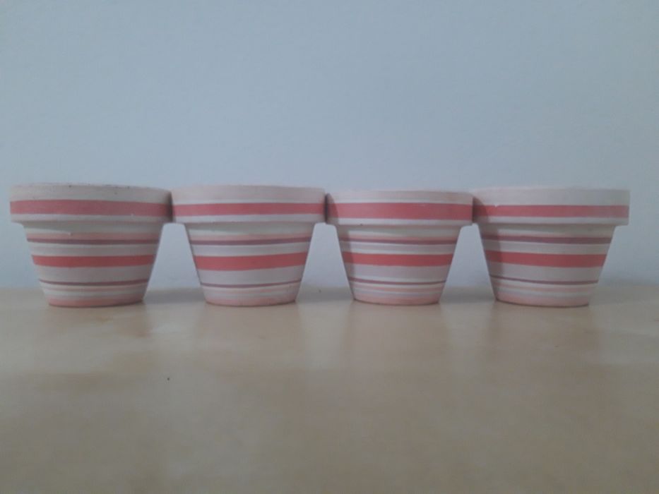 4 Vasos rosa 6cm
