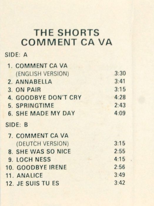The Shorts - Comment Ca Va (kaseta)