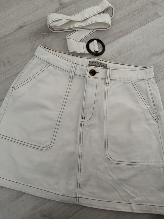 Джинсова спідниця / Бежева спідниця