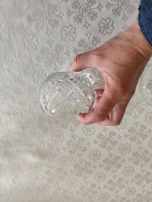 stare dwa kryształowe kubeczki  PRL