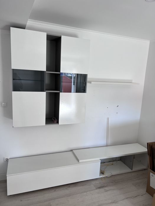 Móvel de Sala Moderno (Móvel TV + Armário Suspenso + Prateleira)