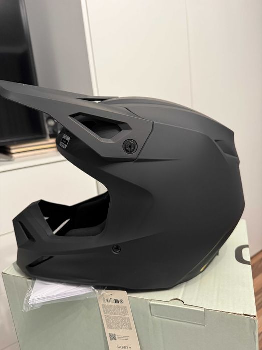 Kask FOX V1 Solid Black/White MX (cross,quad,enduro,mtb) GWARANCJA