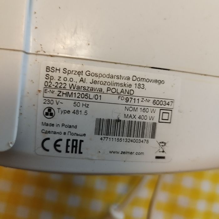 Mixser Zelmer Uszkodzony